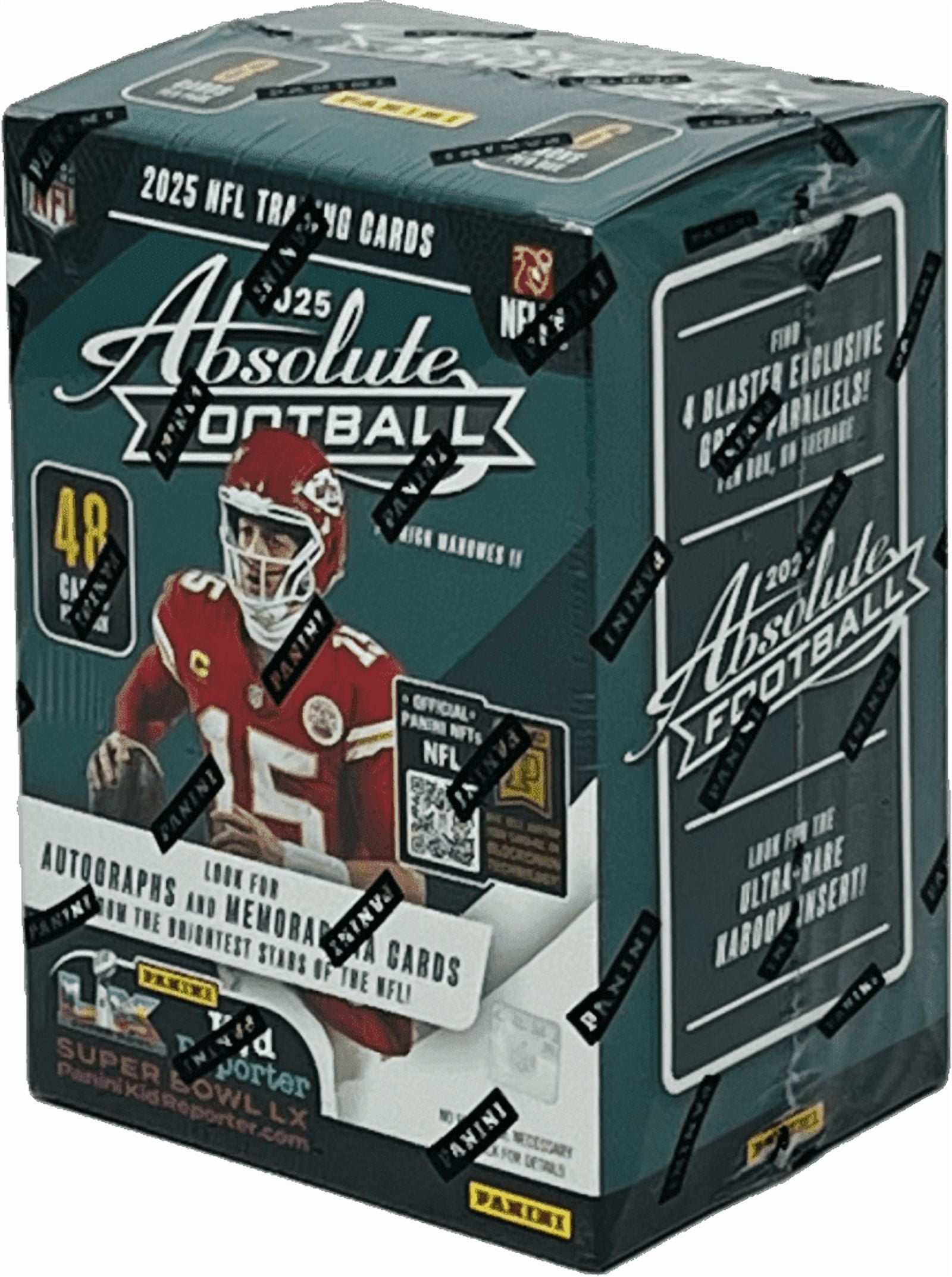 Panini 2025 Absolute Football Trading Card Blaster Box (Find 4 Green Paralles Per Blaster Box)