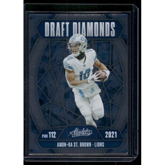 2025 Panini Absolute Football Draft Diamonds DD-ASB Amon-Ra St Brown Detroit Lions Football Card