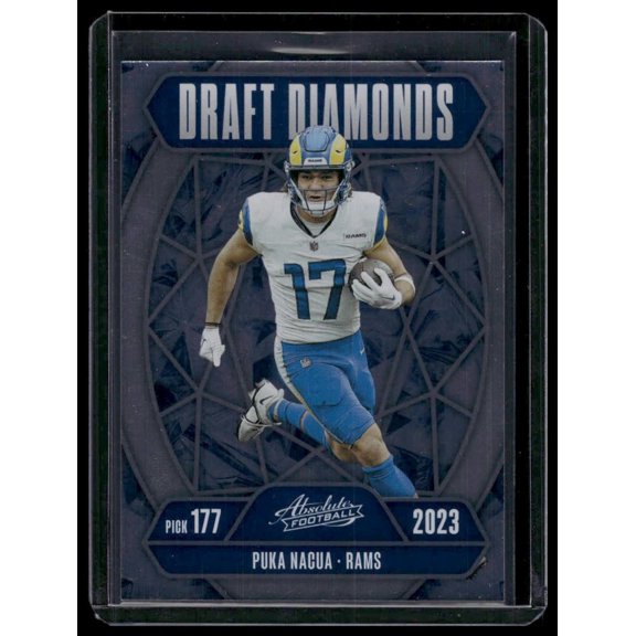 Near Mint 2025 Panini Absolute Football Draft Diamonds DD-PNA Puka Nacua Los Angeles Rams Football Card