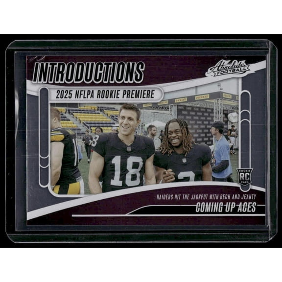 2025 Panini Absolute Football Trading Card Introductions Jack Bech Ashton Jeanty RC #I-AJY Las Vegas Raiders