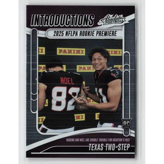 2025 Panini Absolute Football Introductions Jayden Higgins Jaylin Noel #I-JNL RC Houston Texans NFL Football Trading Card