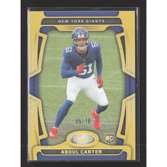 2025 Panini Certified Abdul Carter #165 Gold /10 RC