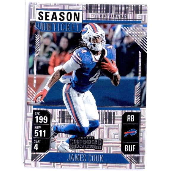 2025 Panini Contenders Season Ticket #10 James Cook Buffalo Bills Football Card Buffalo Bills NFL Football Trading Card