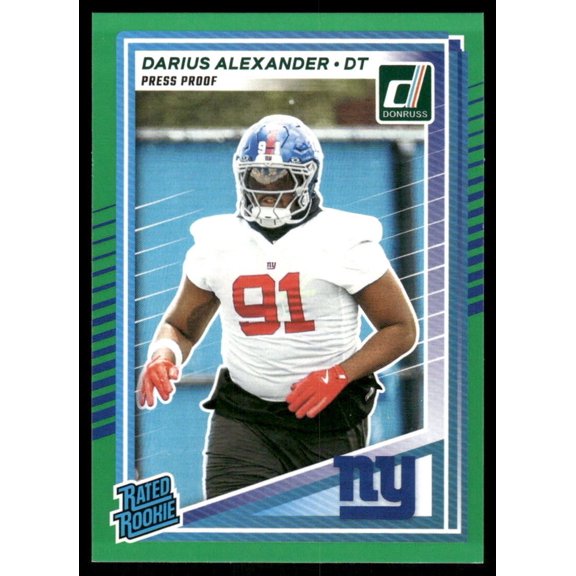 2025 Panini Donruss Press Proof Green #379 Darius Alexander New York Giants Football Card