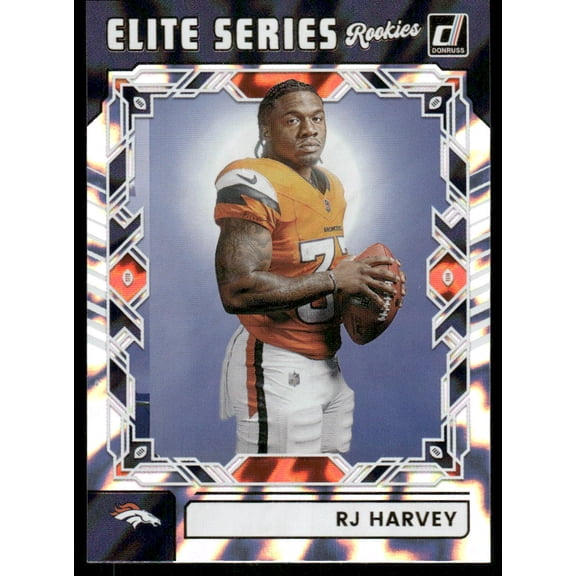 2025 Panini Donruss Elite Series Rookies RJ Harvey Denver Broncos #ESR-RHY Football Card