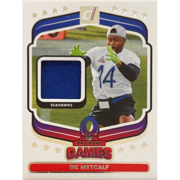 2025 Panini Donruss Football Pro Bowl Games DK Metcalf #PBM-DMF Memorabilia Seattle Seahawks NFL Football Trading Card