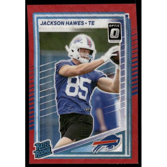 2025 Panini Donruss Optic Jackson Hawes Buffalo Bills Red Velocity #357 Football Card