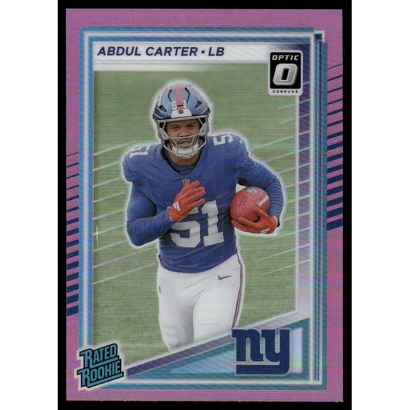 2025 Panini Donruss Optic Rated Rookie Abdul Carter New York Giants Pink #315 Football Card