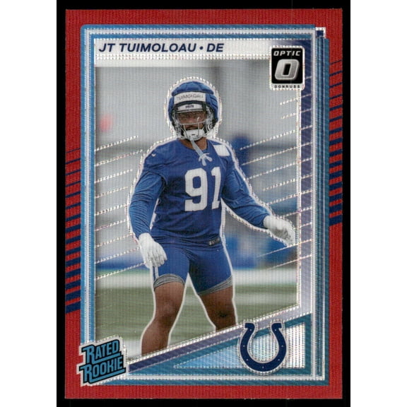 2025 Panini Donruss Optic Rated Rookie JT Tuimoloau Indianapolis Colts Red #398 Football Card