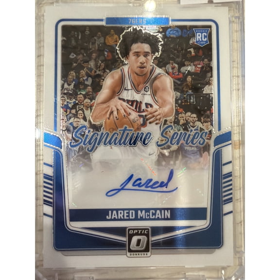 2025 Panini Donruss Optic Signature Series Jared McCain #SS-MCC Philadelphia 76ers NBA Autographed Basketball Trading Card