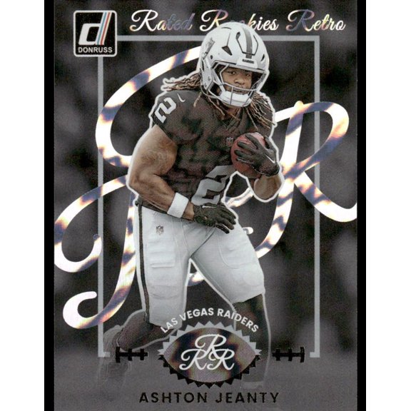 2025 Panini Donruss Rated Rookies Retro Ashton Jeanty #10 Las Vegas Raiders Football Card