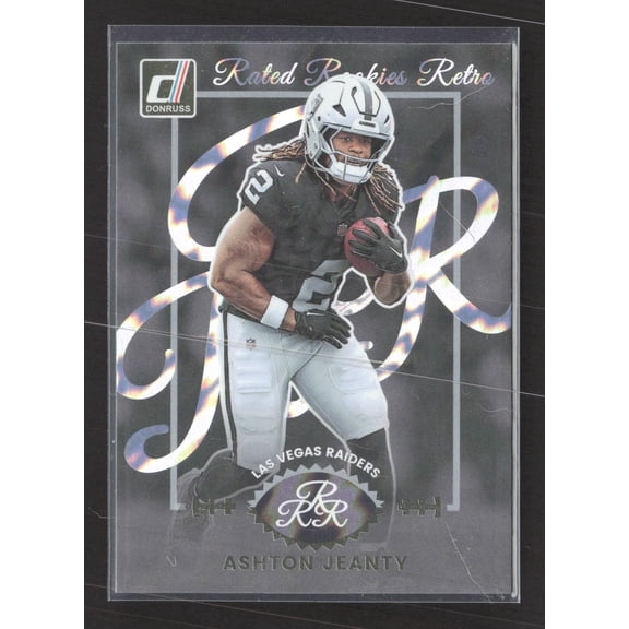 2025 Panini Donruss Rated Rookies Retro Las Vegas Raiders Ashton Jeanty #10 Football Card