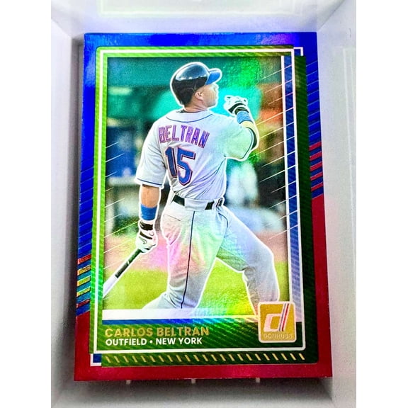 2025 Panini Donruss Red Blue Carlos Beltran New York Mets Baseball Card New York Mets MLB Baseball Trading Card