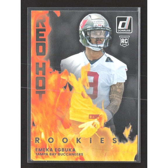 2025 Panini Donruss Red Hot Rookies Emeka Egbuka Tampa Bay Buccaneers RC #RHR-EMK Football Card