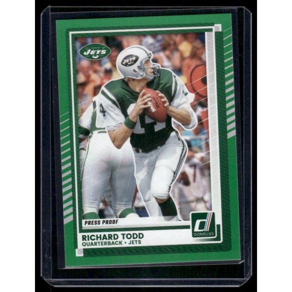 2025 Panini Donruss Press Proof Green Richard Todd #14 New York Jets Football Card