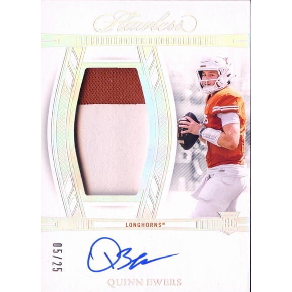 2025 Panini Flawless Collegiate Quinn Ewers Patch RC Auto #RPAV-QES 05/25