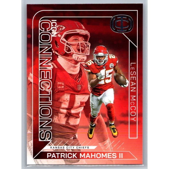 2025 Panini Icon Collection Connections Football Card IC-18 Patrick Mahomes / LeSean McCoy KC Chiefs KC Chiefs NFL FOOTBALL Trading Card