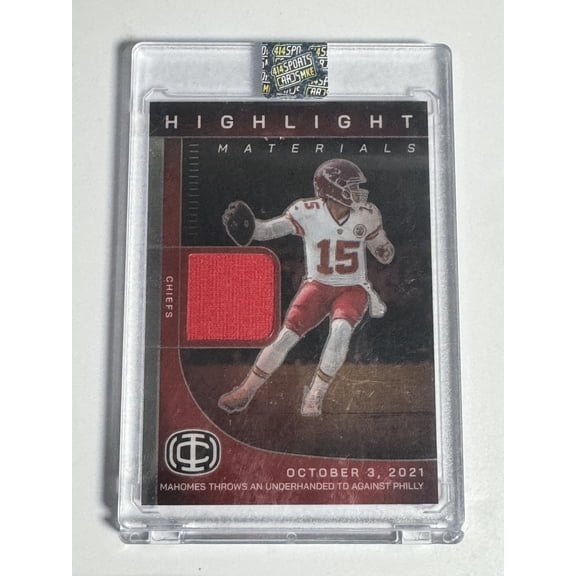 2025 Panini Icon Collection Mahomes Highlight Materials Patrick Mahomes II NFL Trading Card HM-3 Memorabilia