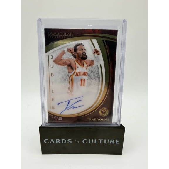2025 Panini Immaculate Collection Jubilee Autographed Trae Young JS-UNG 17/49 Atlanta Hawks Basketball Card
