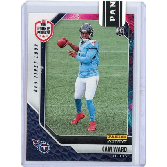 2025 Panini Instant NFL Cam Ward #4 RPS First Look Lightning /5 Tennessee Titans Rookie RC Football Card