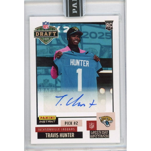 2025 Panini Instant NFL Travis Hunter #DN2 Draft Night Auto Jacksonville Jaguars Rookie RC Football Card