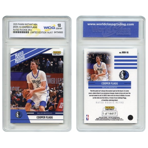2025 Panini Instant #RRR-16 COOPER FLAGG Rated Rookie Card - GEM MINT 10