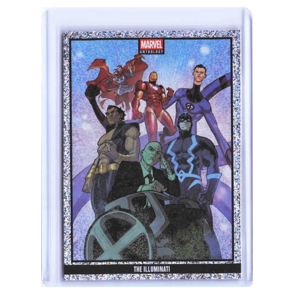 2025 Panini Marvel Anthology The Illuminati #65 Silver Glitter Sparkle Trading Card