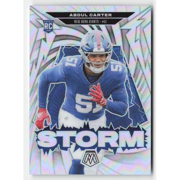 2025 Panini Mosaic Abdul Carter New York Giants #8 Storm Mosaic Football Card