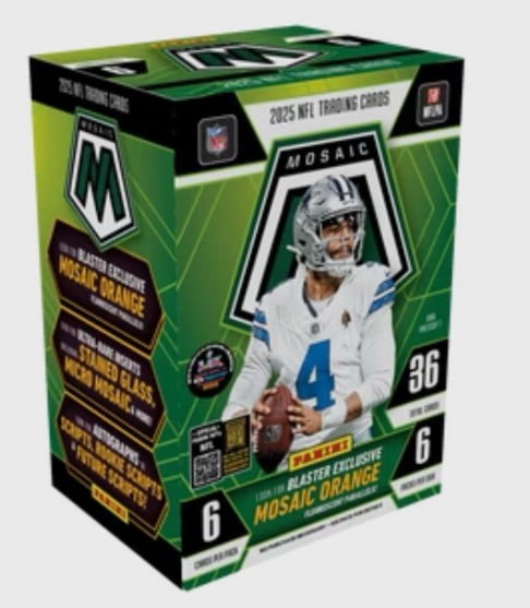 2025 Panini Mosaic Football Trading Card Factory Sealed Blaster Box