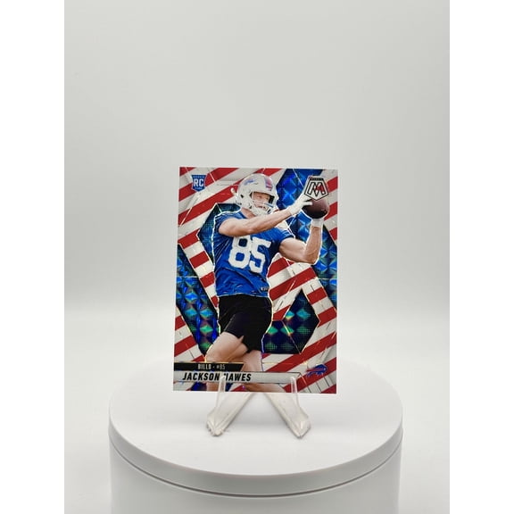 2025 Panini Mosaic Jackson Hawes Buffalo Bills #334 Red White Color Match RC Trading Card