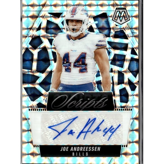2025 Panini Mosaic Scripts Joe Andreessen Auto SCR-JAN Buffalo Bills Football Card Buffalo Bills NFL Autographed Football Trading Card