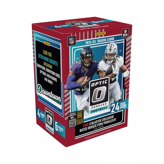 2025 Panini NFL Optic Donruss Football Trading Card Blaster Box Pink Parallels