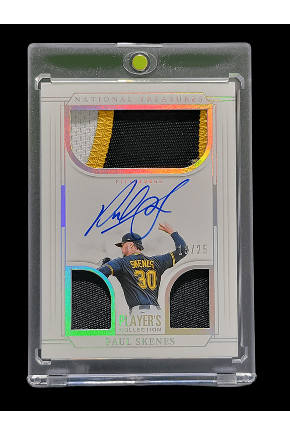 2025 Panini National Treasures Baseball Paul Skenes #PC-PSK /25 Patch Memorabilia Pittsburgh Pirates MLB Autographed Baseball Trading Card