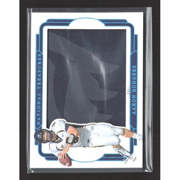 2025 Panini National Treasures Collegiate Aaron Rodgers SIL-ARS Memorabilia Football Card