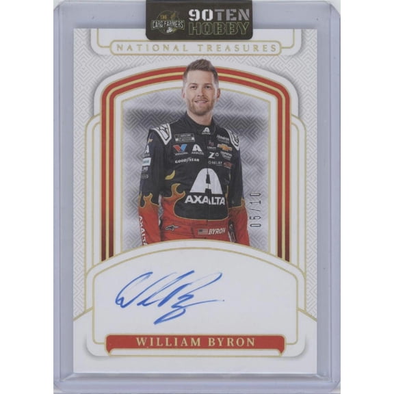 2025 Panini National Treasures Racing William Byron #S-WBN /10 Auto Hendrick Motorsports NASCAR Autographed Auto Racing Trading Card