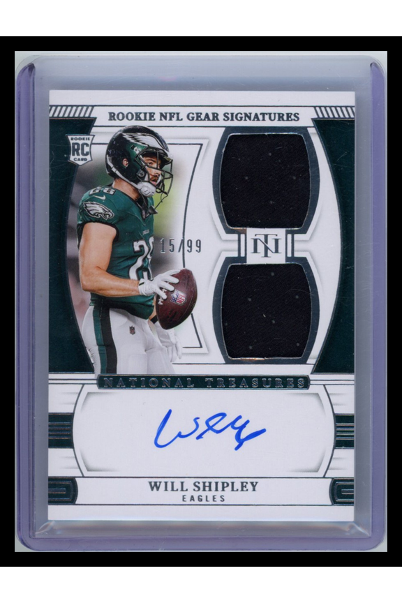 2025 Panini National Treasures Will Shipley #RGS-WSY /99 Autograph Patch RC