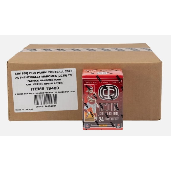 2025 Panini Patrick Mahomes Icon Collection Blaster Box Case
