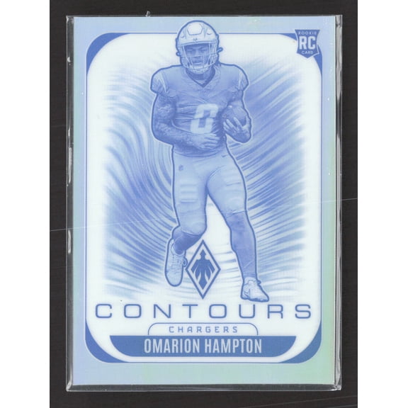 2025 Panini Phoenix Football Contours Omarion Hampton RC Football Card Chargers #18