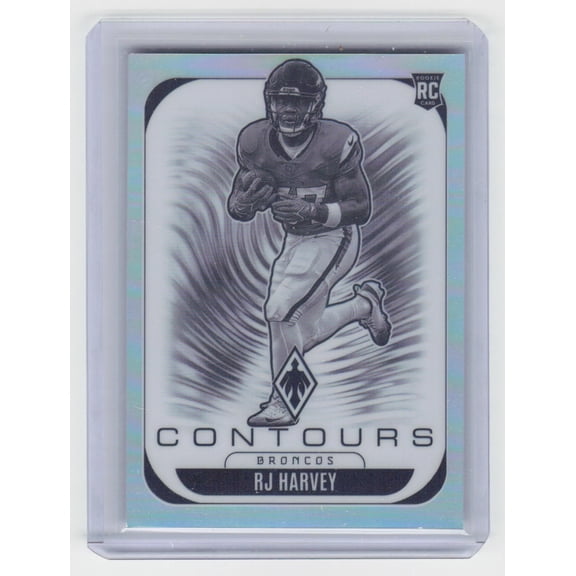 2025 Panini Phoenix Contours RJ Harvey Denver Broncos #10 Football Card