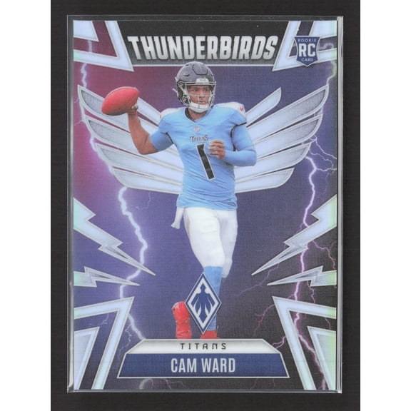 2025 Panini Phoenix Thunderbirds Cam Ward #49 RC Football Card Tennessee Titans Excellent