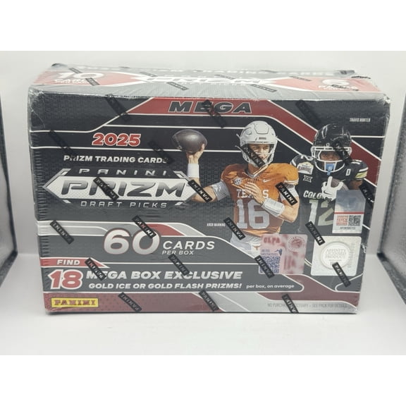 2025 Panini Prizm Draft Picks Football Mega Box - Factory Sealed