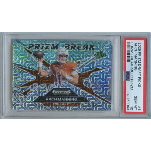 2025 Panini Prizm Draft Picks Prizm Break Arch Manning #1 Mojo Rookie PSA 10