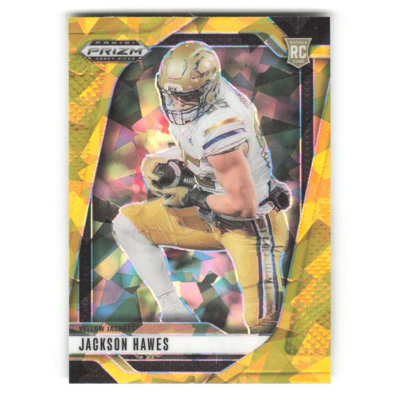 2025 Panini Prizm Draft Picks Prizms Gold Ice #106 Jackson Hawes Georgia Tech Yellow Jackets RC Rookie NCAA Football Trading Card