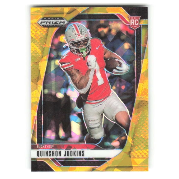 2025 Panini Prizm Draft Picks Prizms Gold Ice #84 Quinshon Judkins Ohio State Buckeyes  RC Rookie NCAA Football Trading Card
