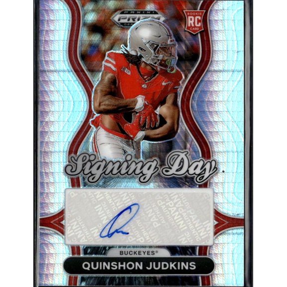 2025 Panini Prizm Draft Picks Signing Day SD-QJS RC Autographed Quinshon Judkins Ohio State Buckeyes Football Card Ohio State Buckeyes NCAA Autographe