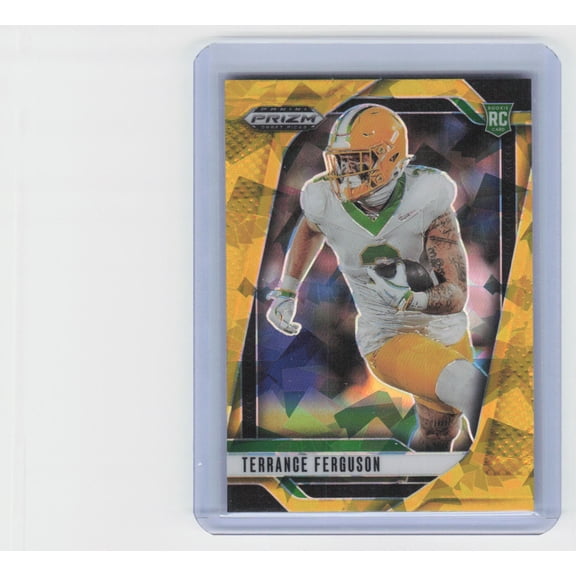 2025 Panini Prizm Draft Picks Prizms Gold Ice #99 Terrance Ferguson Oregon Ducks Football Card