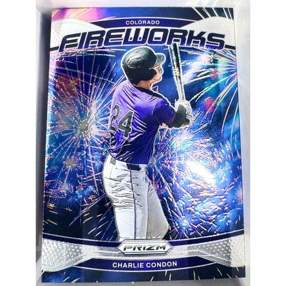 2025 Panini Prizm Fireworks Charlie Condon Baseball Card Colorado