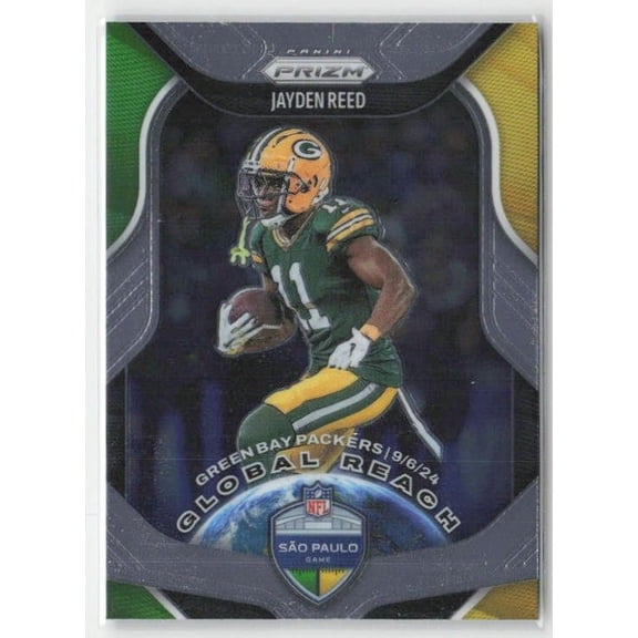 2025 Panini Prizm Global Reach Jayden Reed #2 Near Mint NFL Green Bay Packers Football Card Green Bay Packers NFL FOOTBALL Trading Card