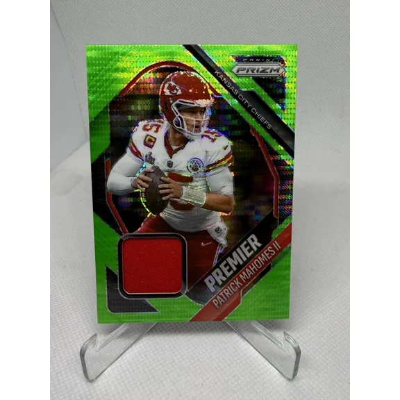 2025 Panini Prizm #PJY-PMA Patrick Mahomes II Premier Jerseys Neon Green Pulsar
