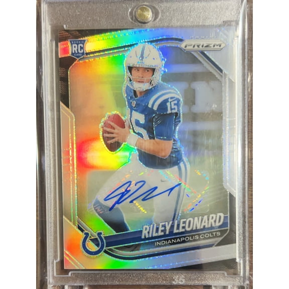 2025 Panini Prizm Riley Leonard #342 Silver RC Indianapolis Colts NFL Autographed Football Trading Card